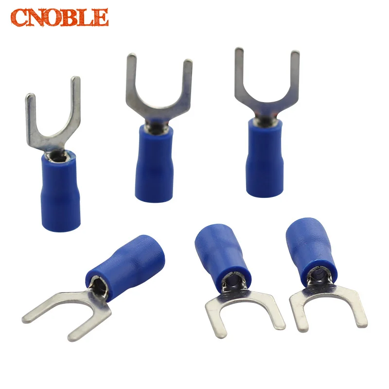 SV1.25 6S Fork Type Pre Insulated Wiring Terminals Blue for AWG 22 16