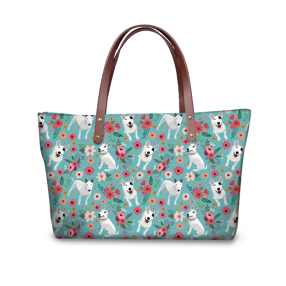 

Noisydesigns Women Handbags Pit Bull Terrier Prints Shoulder Bags Women Girls Famous Brand Top-handle Bags Beach Big Tote Bags