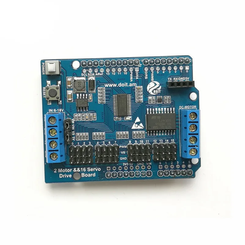 

2CH 2 Channel/Way Motor & 16CH 16 Channel/Way Servo Shield Board Compatible With Arduino For Mobile Robot Arm RC Toy Smart Car