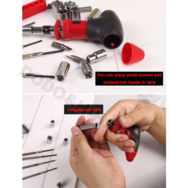 24 pcs Multifunction Repair Tool Set Universal Kit Car Household Socket Wrench Ratchet Screwdriver Lamp Emergency Light DN166 (4)