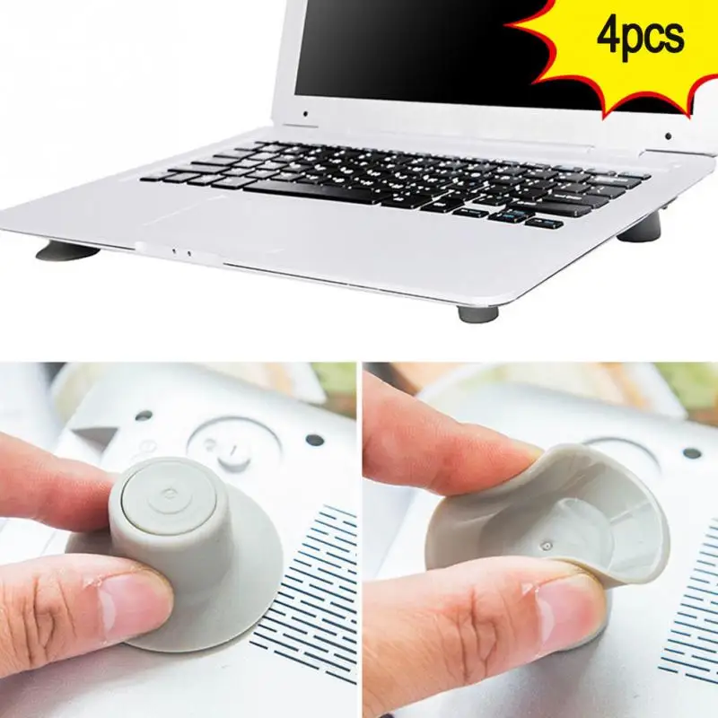 

4pcs Notebook Computer Sucker Cooling Foot Pad Heat Dissipation Mattress Computer Stand #830 New