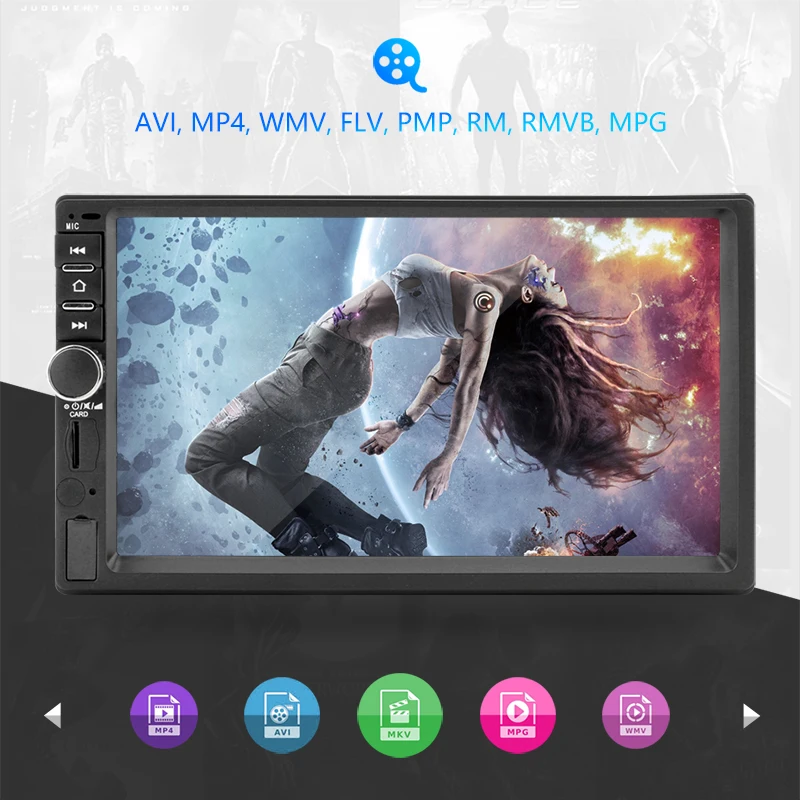 Discount Jansite 7 inches  Two din Car Radio Android 8.1 Player DVD 1080P Touch screen Bluetooth WIFI Dual Ingot player with U Flash Disk 5