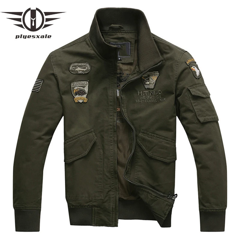 

Plyesxale Bomber Jacket Men 2018 Aeronautica Militare Men Air Force One Mens Jackets And Coats Army Military Pilot Jacket Q110