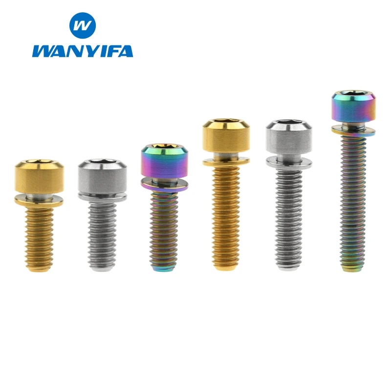 

Wanyifa M6x16 20 25 30mm Inverted Fillet With Washer Titanium Bolt Screw for Bicycle Brake Stem Clamp