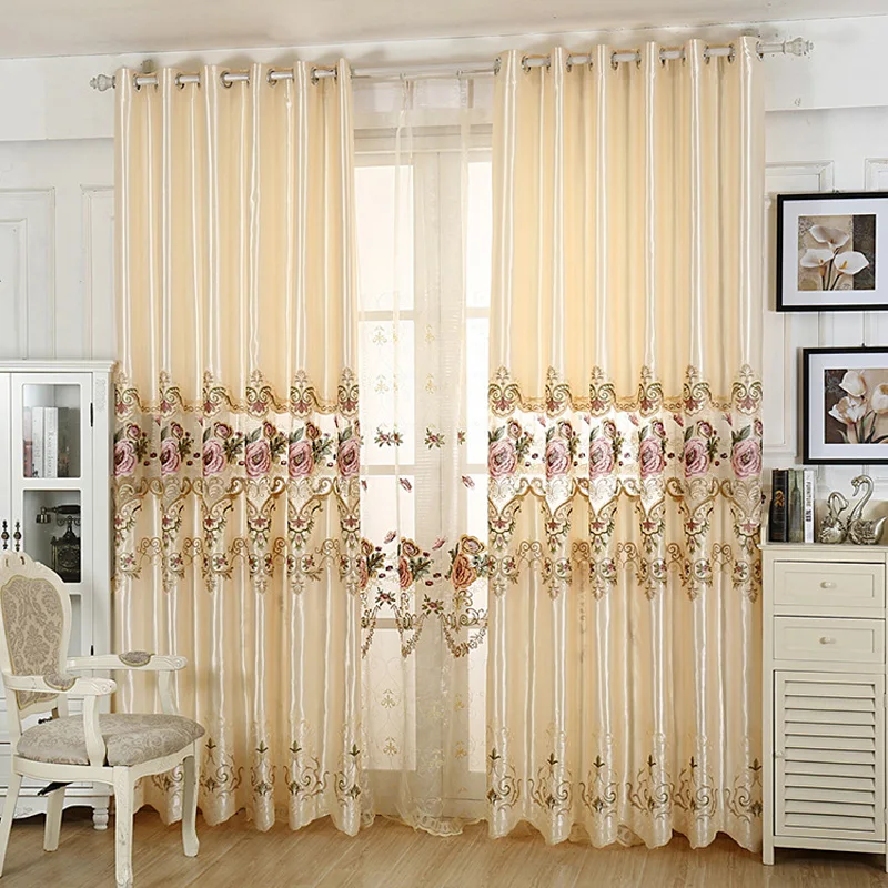 Cheap Embroidered Curtain European Style Curtains High Quality Home
