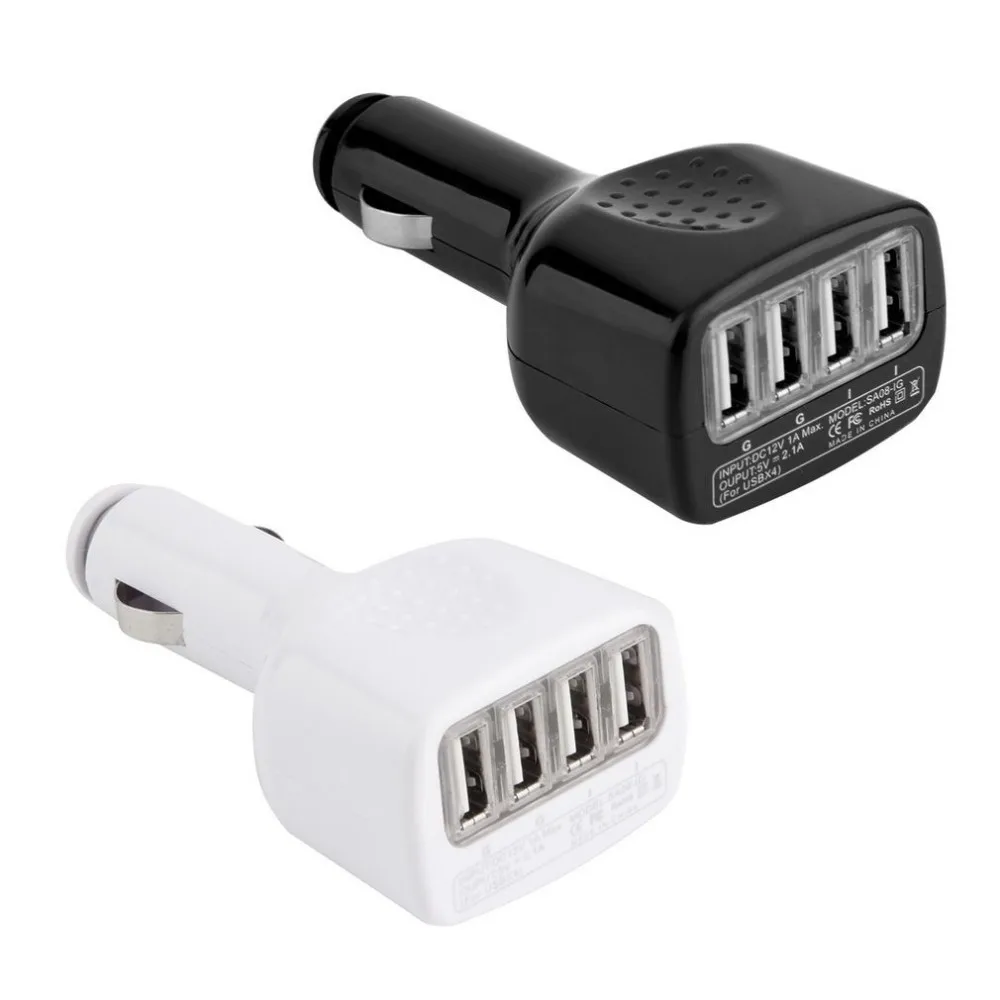 

Mini 4 port USB car charger adapter for iPhone X XS XR max 8 7 plus Samsung S10 9 8 7 note 8 7 mobile phone car travel charger