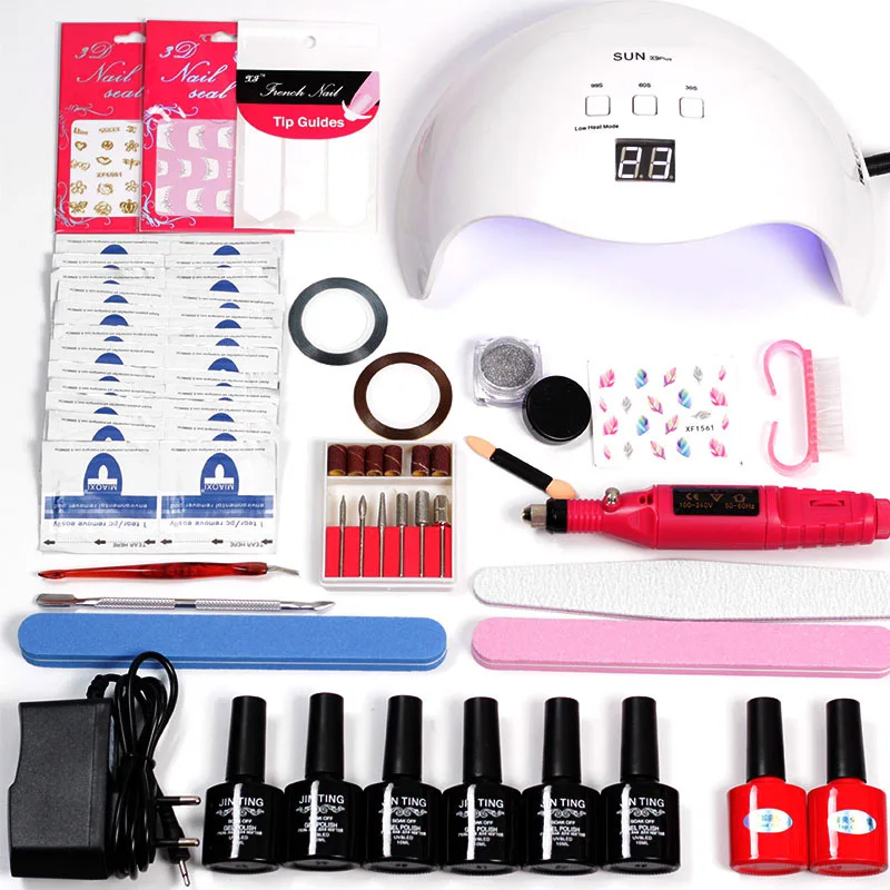 

set for Manicure Nail kit LED 36w/45w/80w SUN x5 Nail Lamp 10pcs Gel Varnish Gel Nails Polish Art Tool for manicure set kit