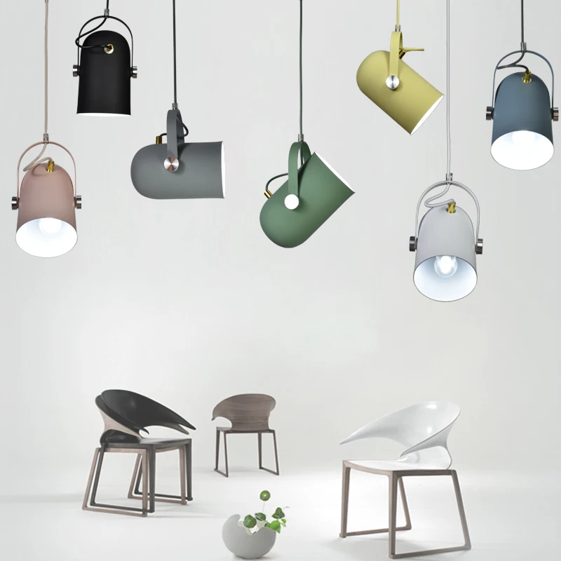 Nórdicos minimalista esquina ángulo ajustable E27 pequeño colgante luces decoración de la lámpara de la iluminación y Bar escaparate luz del punto - 1
