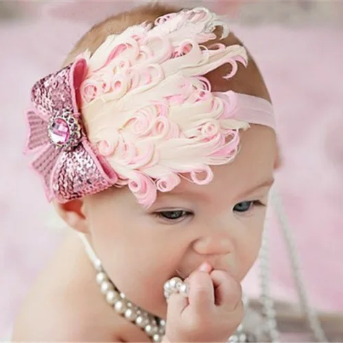 baby feather headband