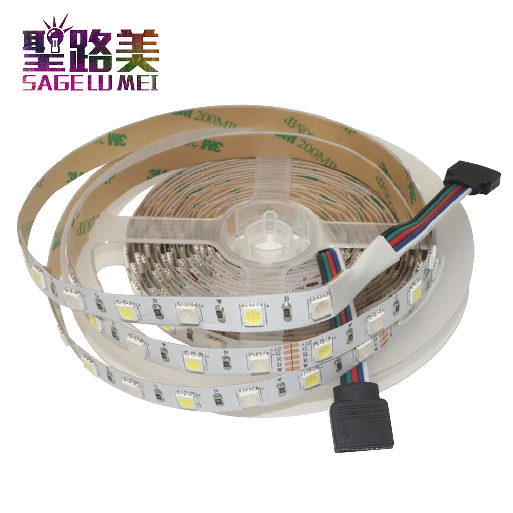 5 м/рулон DC12V 60 Светодиодный s/M SMD5050 смешанные Цвет RGBW RGB+(теплый белый/холодный белый) RGBWW RGBCW Светодиодные ленты света 5pin IP30/IP65/IP67 300 светодиодный s