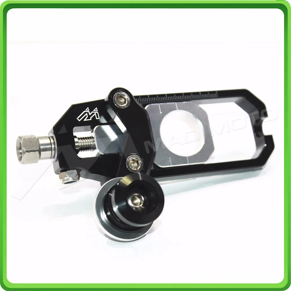 Motorcycle Chain Tensioner Adjuster with spool for KAWASAKI Ninja ZX6R ZX-6R 2005 2006 2007 2008 2009 2010 2011 2012 Black&Silver (4)