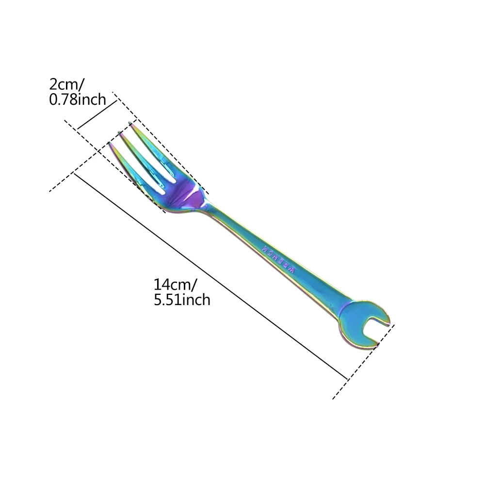 6 шт./компл. покрытие Нержавеющая сталь творческий в форме гаечного ключа вилка, ложка, посуда S Чай k Ножи ужин фрукты десертная длинная вилка Чай ложка