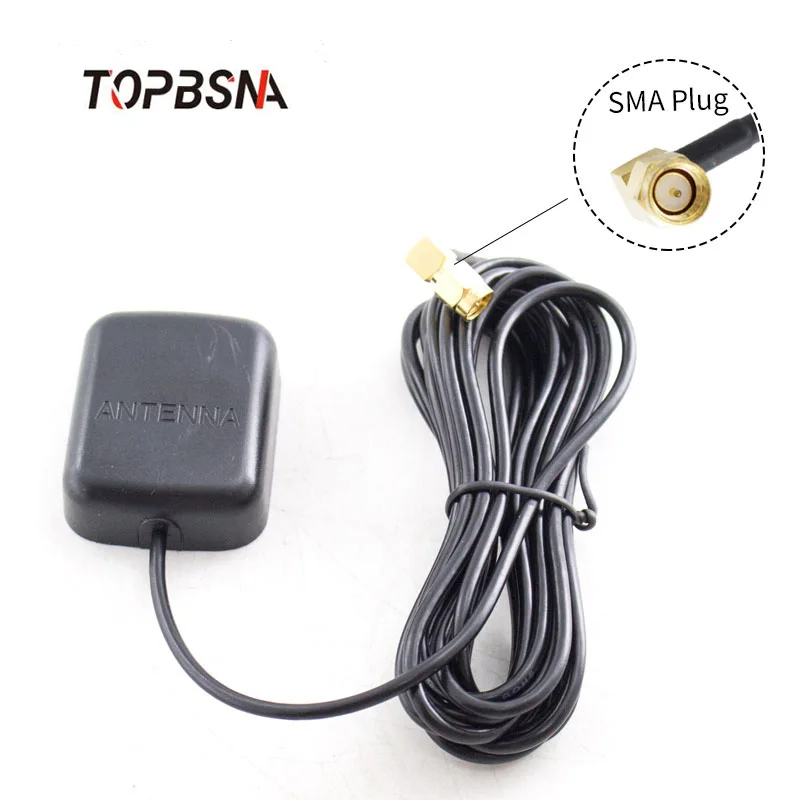 

TOPBSNA Car GPS Antenna GPS receiver Car DVD Navigation Night Vision Camera GPS Active Remote Antenna Aerial Adapter Connector