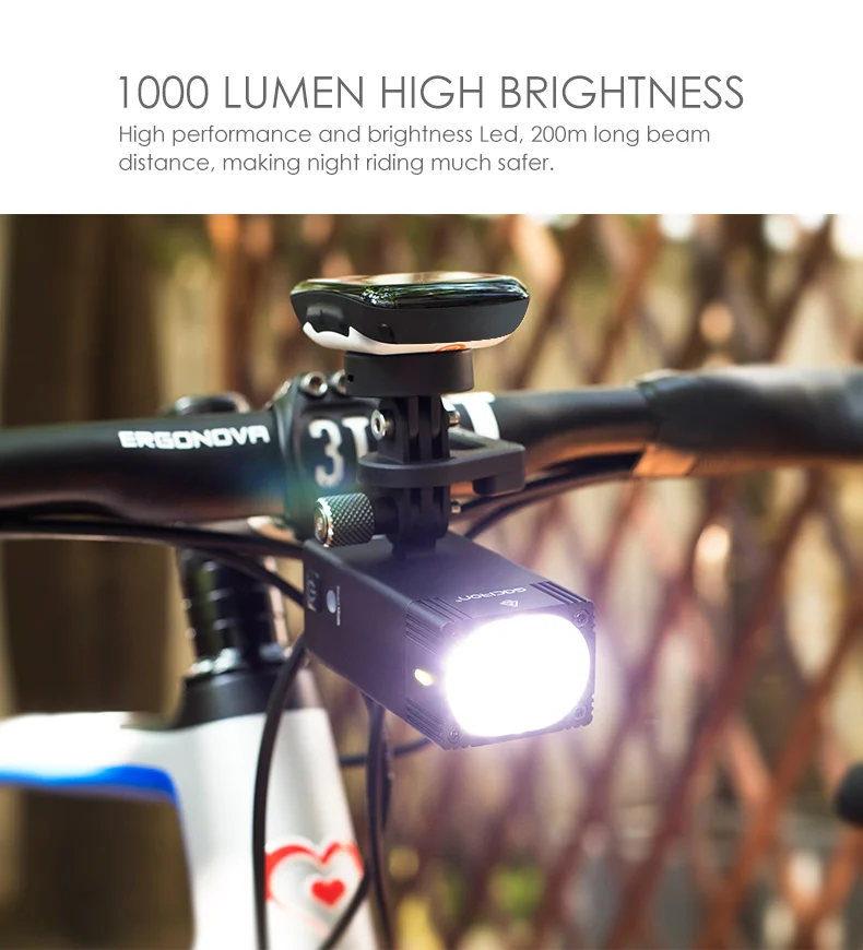Excellent Gaciron Intelligent V7D-1000/1600Lumen Mountain Bicycle Light Front USB Rechargeable IPX6 Waterproof Bicycle Light For Race 4