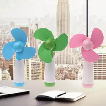 

New Mini Cooling Fan Handheld Soft Foam Blades Adjustable Angle Battery Powered Portable Home Office Outdoor Travel