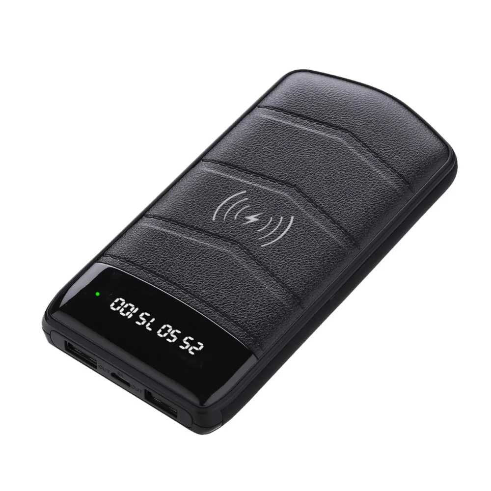 LCD 10000mAh QI Wireless Charger Dual USB Power Bank For iPhone 8 Samsung S9 Battery Charger 5W Wireless Charging Pad powerbank
