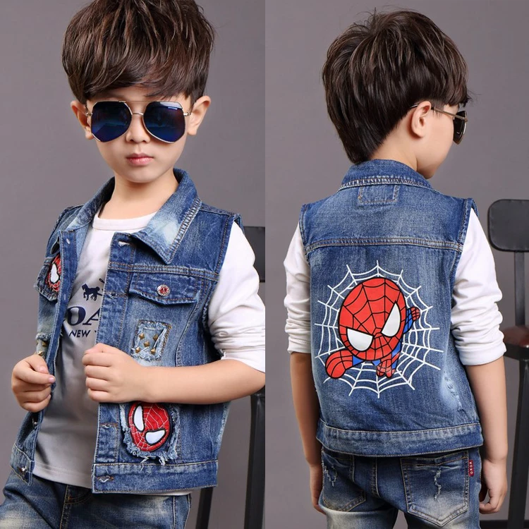 

Children's clothing boy denim vest children spring and autumn waistcoat Korean casual jacket children's vest 3-8 years