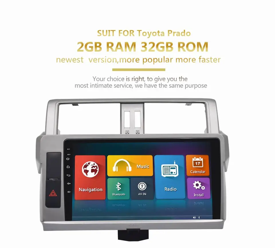 Perfect KiriNavi 2 din 10.2" Touch Screen Android Car Radio For Toyota Prado 2014-2017 Multimedia GPS Navigation Player audio WIFI MP3 0
