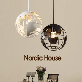 

Modern minimalist globe E27 LED bulb chandelier lamp Nordic creative home deco restaurant bar iron chandelier light fixture