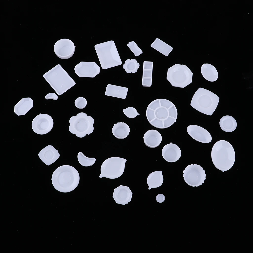 33 قطعة 1/12 دمية أدوات المائدة عاء طبق صينية لوحة للمطبخ/نهاية الجدول مشاهد الحياة الديكور