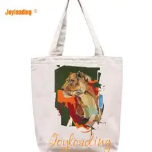 Joyloading Холст мультфильм элегантный дизайн «масляная живопись» многоразовая продуктовая хозяйственная сумка застежка-молния складная сумка