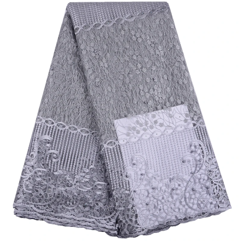 

2019 High Quality Nigerian Tulle Lace Fabrics Latest Stones Mesh African Lace Fabric Bride French Net Lace Fabric A1521