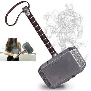 

2019 Hot Avengers Thor The Dark World Hammer Mjolnir Prop Cosplay Solid Resin Toy Gift 1:1 Size 17.3"long