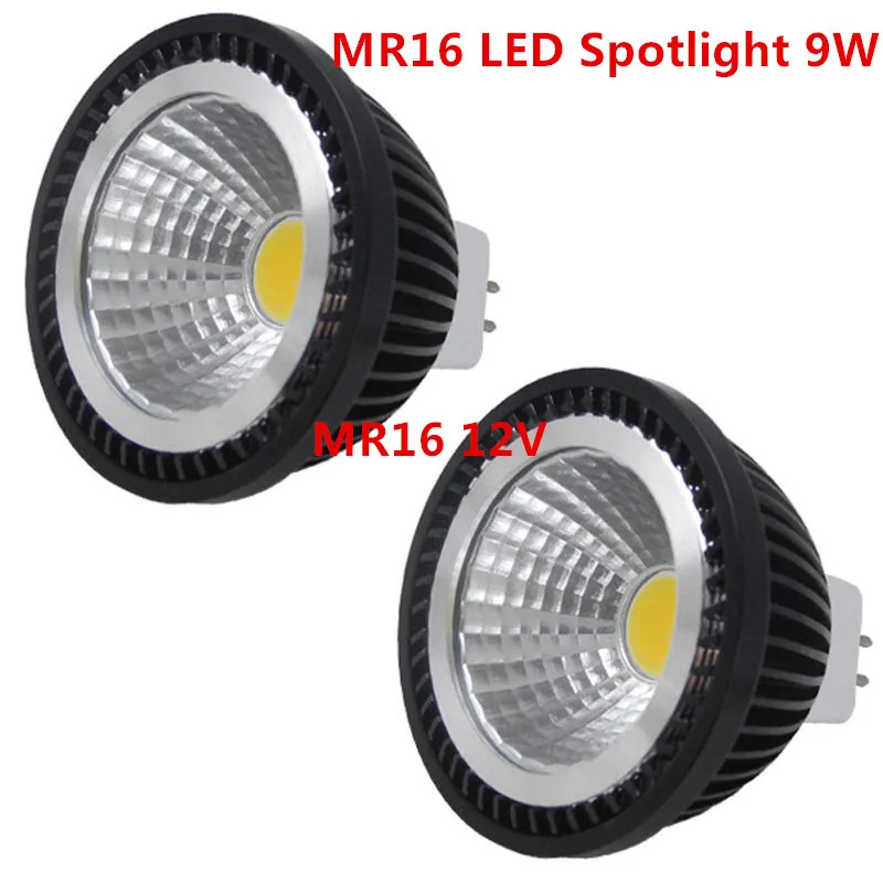 50 * DHL Супер Яркий MR16 LED COB 9 Вт 12 15 Светодиодная лампа в теплый белый/чистый/холодный