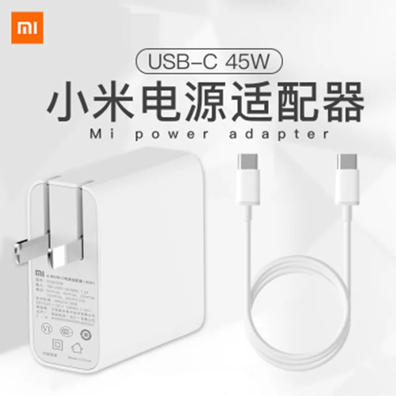 100% оригинал Xiaomi USB-C Зарядное устройство 45 Вт 65 Выход Скорость разъем Мощность