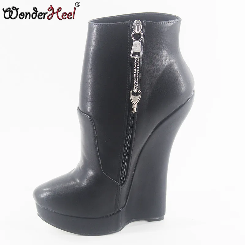 wedge heel tall boots
