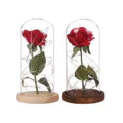 Светодиодный сверкающий светящийся искусственный Сохраненная роза Романтический декоративный цветок Свадьба День Святого Валентина