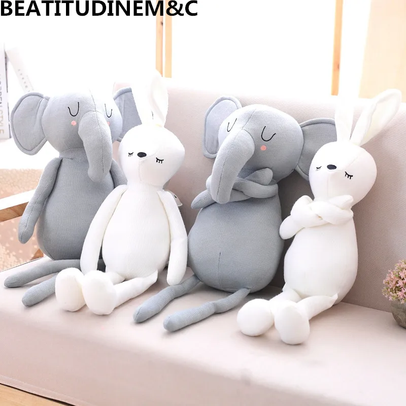 1 шт. 50 см трикотажные тканевые плюшевые игрушки слон Кролик Детские игрушки Детские удобные игрушки подарки на день рождения Домашний декор