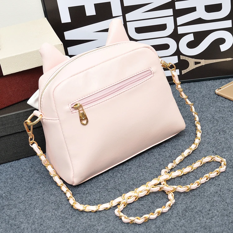 Handtasche 50 Pu Mädchen Teile Kleine Mode Nette Katze Schüchtern Ohr leder los Umhängetasche Orecchiette Bogen 8U8rwqvt