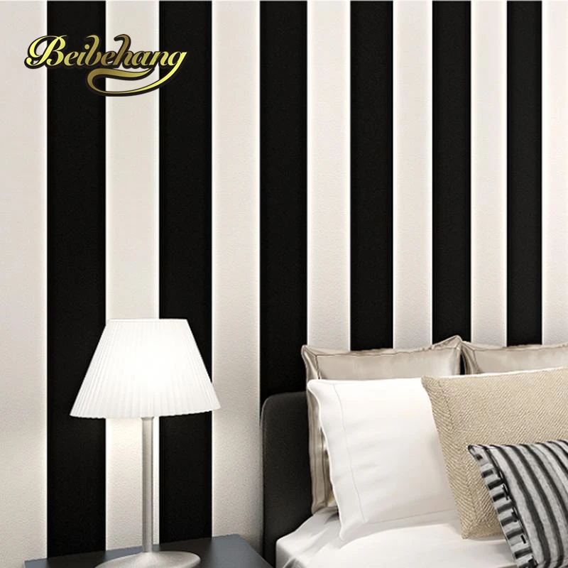 beibehang papel de parede 3D wallpaper for walls 3 d Zebra Modern Brief Vertical Black and White Stripe Roll For Living room brief an den vater