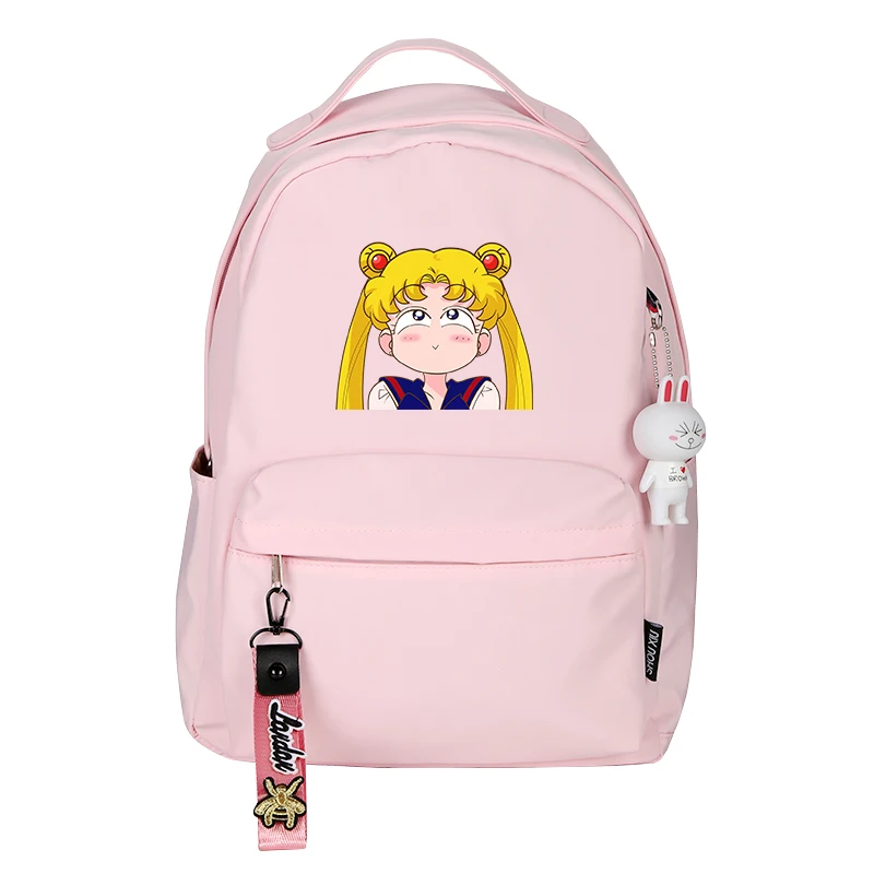 Аниме Сейлор Мун Усаги рюкзак с принтом Kawaii рюкзак для ноутбука нейлоновые школьные сумки для девочек-подростков милый рюкзак - Цвет: 2