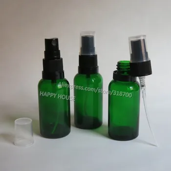

360 x 30ml Green Glass Oil with Tamper Evident Plastic Spray Atomizer, 30 cc Fragance bottle