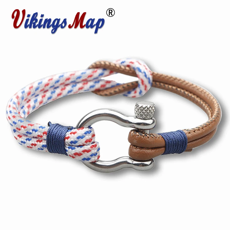 

2017 New Fashion Charm Multilayer Braided 550 paracord with Leather Stainless Steel Buckles Survival Bracelet for Men Women