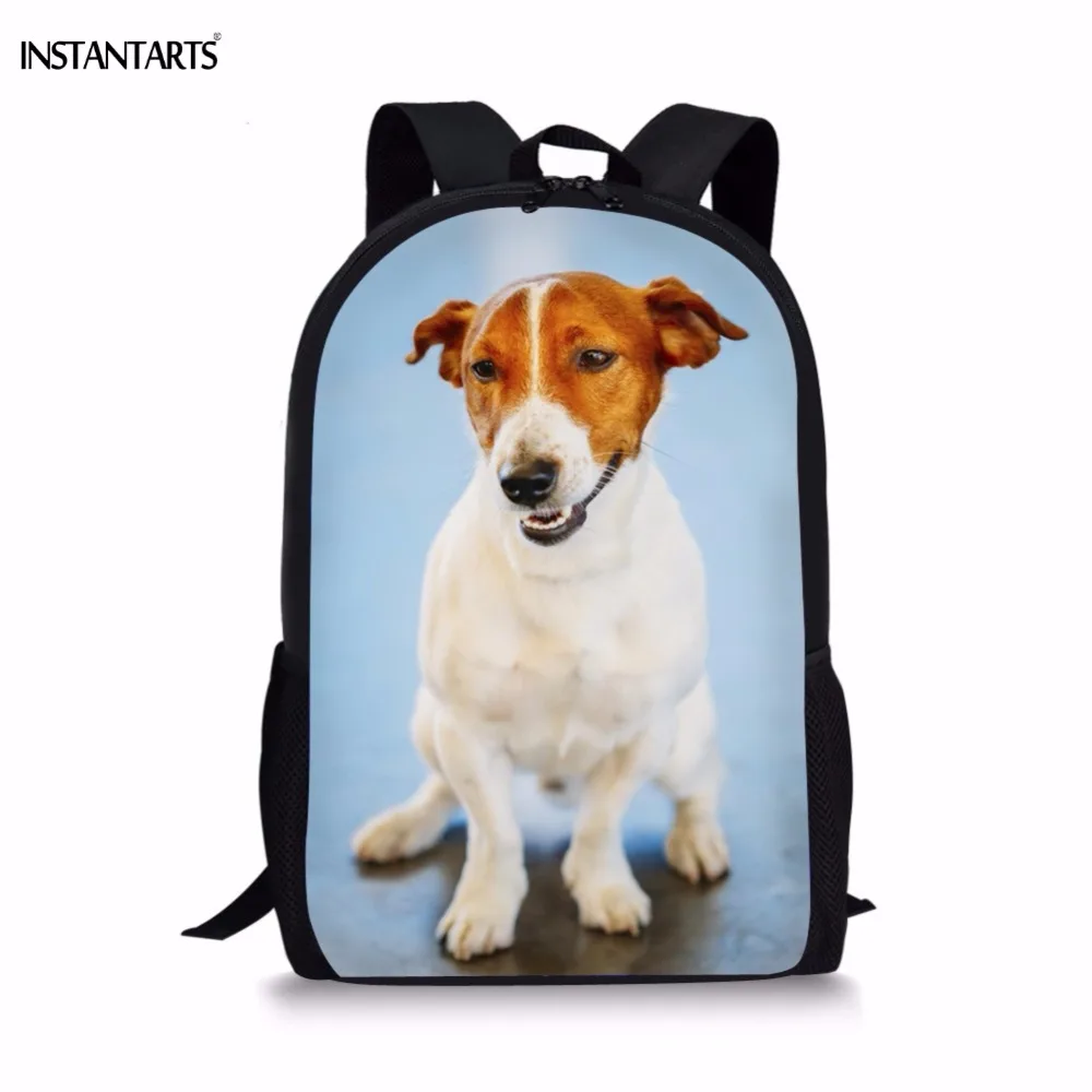 

INSTANTARTS Funny School Bags Kids Cute 3D Jack Russell Terrier Dog Printing Backpacks for Boys Girls Students Lap Top Rucksacks