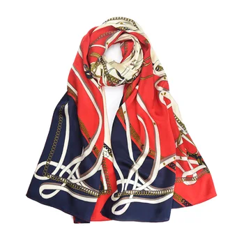 

Silk Scarf 100% Silk Red Printed Scarf 55x 173 cm Natural Fabric High Quality Soft Comfortable Warm Trend Scarf