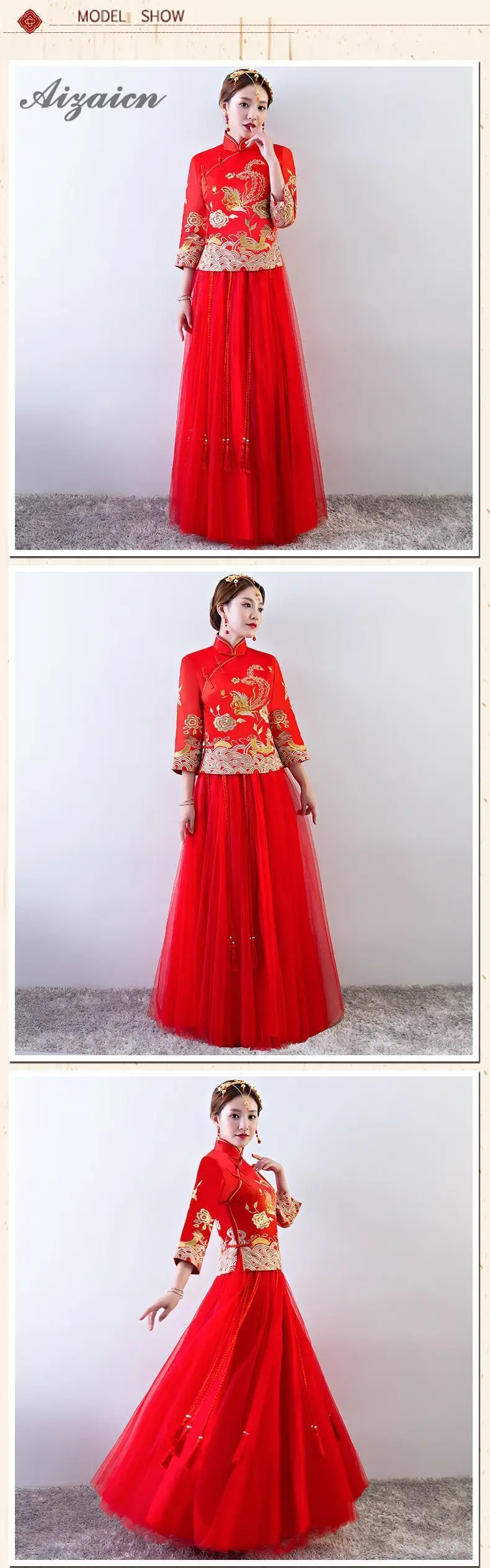 DE BODA rojo Qipao Формальные традиционные Чино satinado Vestido Cheongsam современный Восточный bata vestidos de fiesta Китай mucho