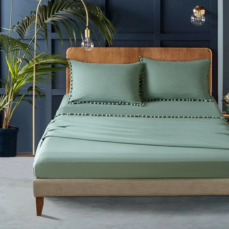 Однотонный Комплект постельного белья США Twin Queen King + простыня наволочка комплект