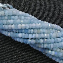 Бирюзовый Голубой круглый граненый 6*4 мм 1" для изготовления ювелирных изделий своими руками россыпью бусины FPPJ бусины натуральный драгоценный камень