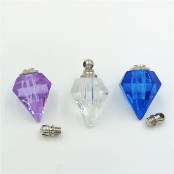 

50pieces 14x19mm mixed colour screw top seal spike Crystal Ball Perfume bottle screw top seal popular necklace Pendant