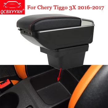 

QCBXYYXH Car Styling ABS Car Armrest Box Center Console Storage Box Holder Case For Chery Tiggo 3X 2016 2017 Auto Accessories