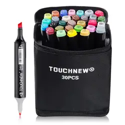 30 цветов Набор TOUCHNEW алкоголь Графический арт Twin Tip ручка маркер широкий тонкий точка портативный эскиз двуглавый маркер ручка + подарок