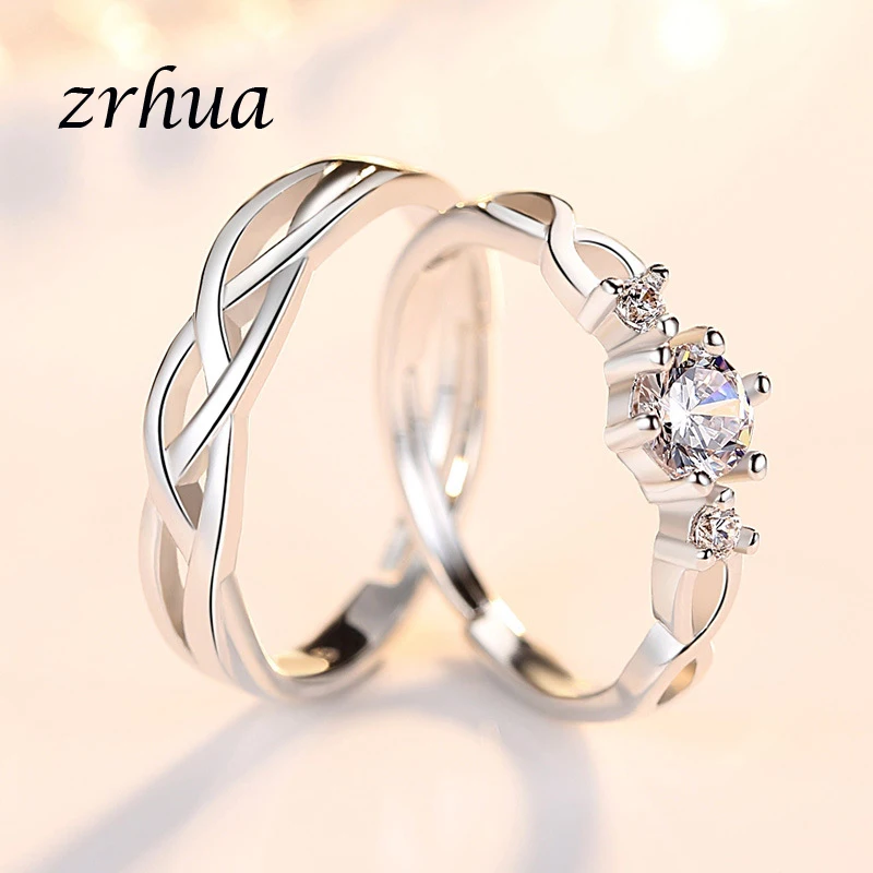 ZRHUA 925 Серебряные бриллиантовые модные свадебные ювелирные изделия с кубическим