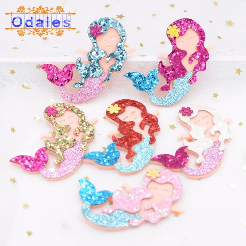 4/6Pcs Mixed 3D Cartoon Mermaid Patches Handmade Decoration DIY Hair Bow Flat Back Embellishment Accessories Sea-maid Appliques