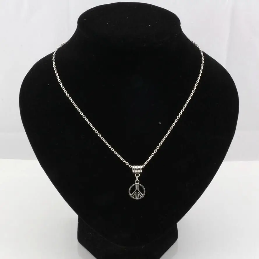 

1pcs Tibetan Silver Fashion Peace Sign Symbol Charm Pendant Necklace Chain Jewelry XL11157D