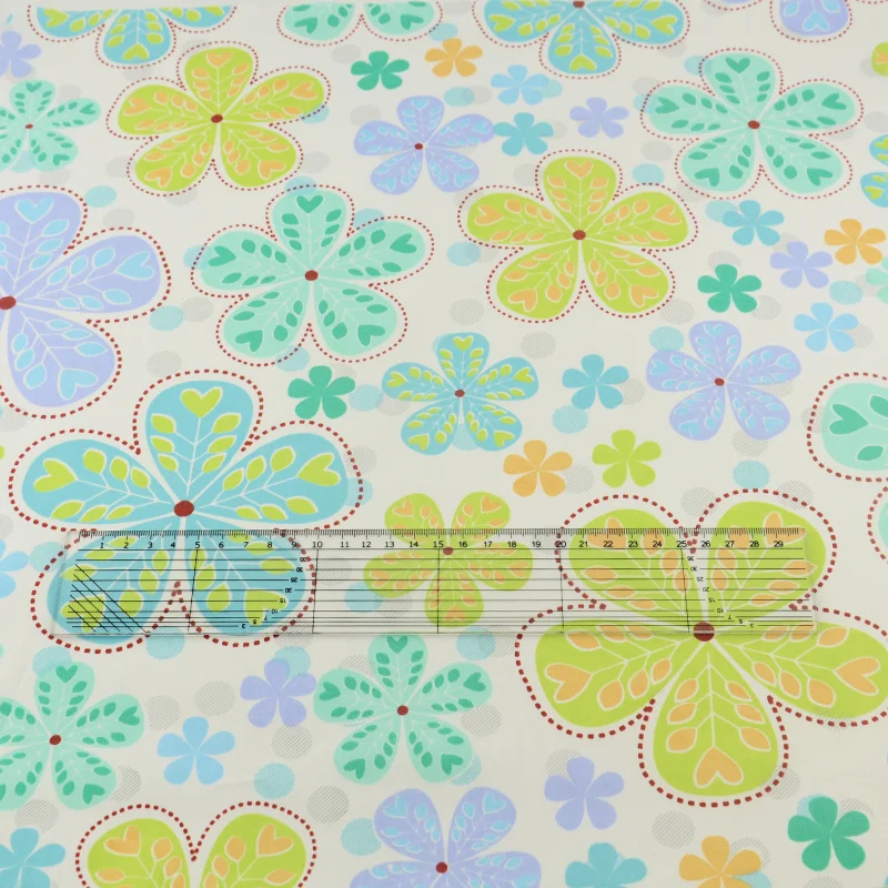 Decoration Tissue Home Textile Patchwork Green Floral Cotton Fabric Quilting Bedding Sewing Cloth Craft Teramila Fabrics Tecido|fabric lilies|fabric