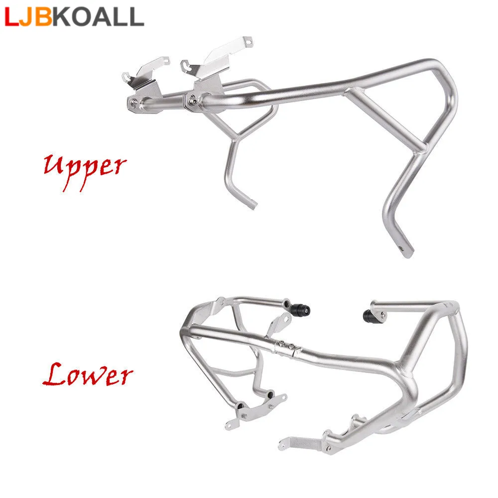 

1 Set Upper + Lower Engine Highway Guard Crash Bar Protector For 2017-2018 BMW R 1200 GS LC R1200GS Stainless Steel Bumper